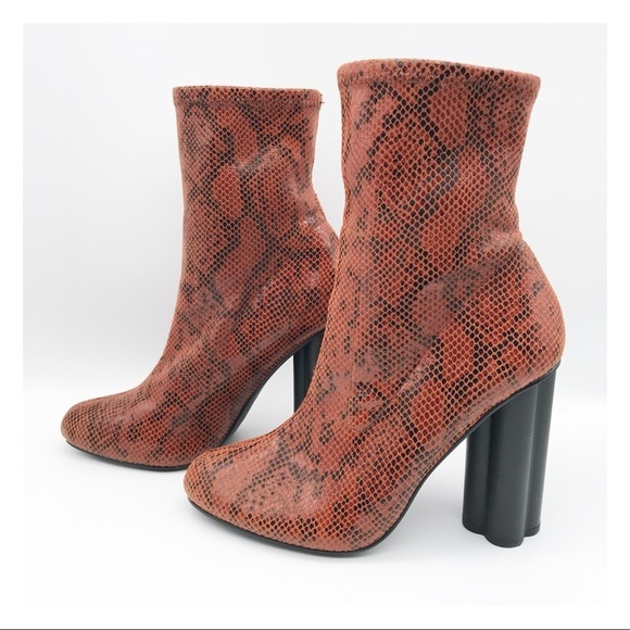 Asos‎ Eliza Heeled Sock Boots in Snake Size 6.5 US - Picture 10 of 12